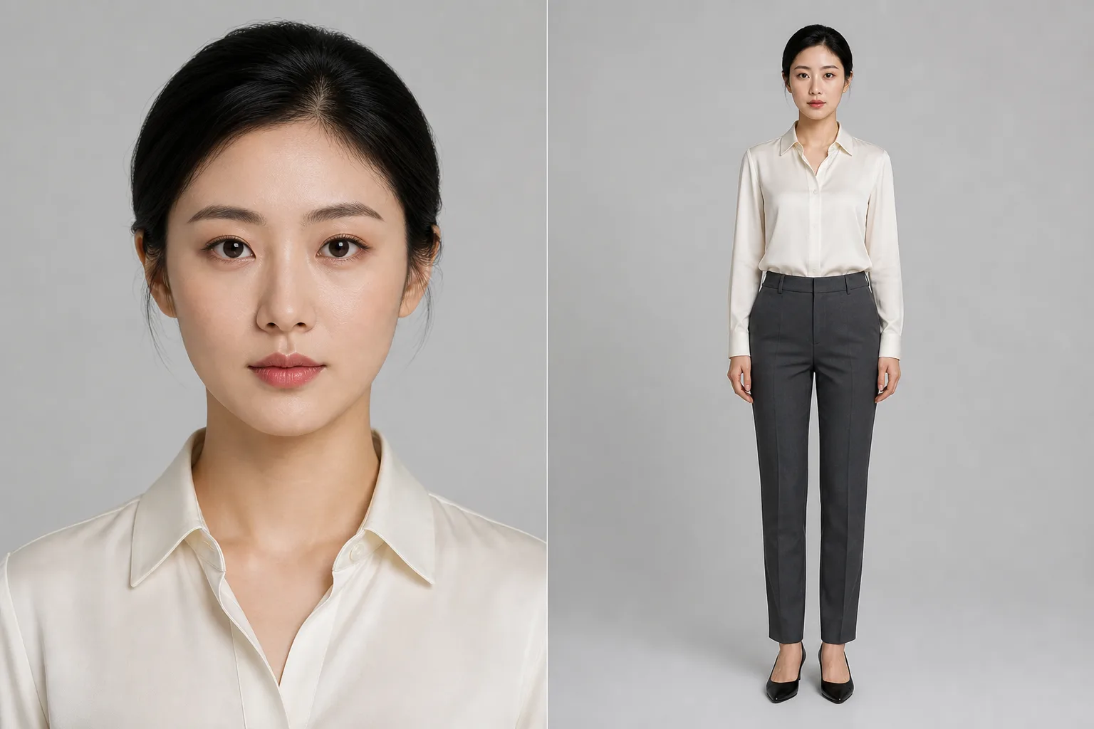 One panel for the face, one for the wardrobe